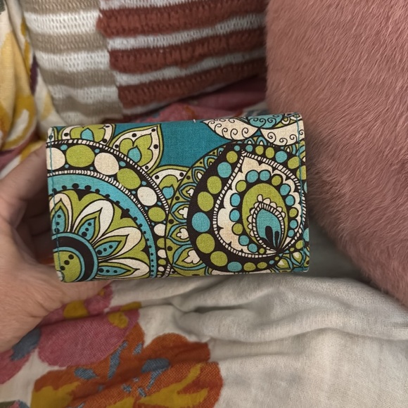 Vera Bradley Mini Travel Jewelry Box Ring Case Peacock Turquoise Flowers - Picture 5 of 6